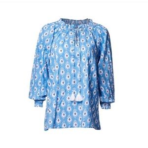 Pink City Prints Boho Sky Blue Cotton Patterned Blouse
